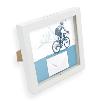 Produktbild von itenga Bilderrahmen Spardose Geldgeschenk Fahrrad Zeichnung Motiv 41
