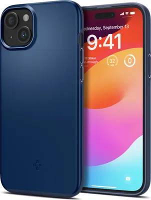 Produktbild von Spigen ACS06640, Cover, Apple, iPhone 15 Plus, 17 cm (6.7"), Navy