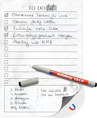 Produktbild von Magnetische To-Do Liste A5 für den Kühlschrank - Inkl. abwischbaren wasserlöslichem Markenstift - Organisieren und Planen leicht gemacht | to do liste abwischbar