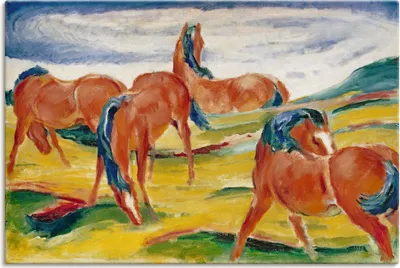 Produktbild von ARTland Leinwandbild Weidende Pferde III. 1910 Größe: 120x80 cm
