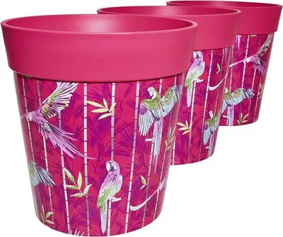 Immagine prodotto di Set di 3 vasi da fiori in plastica da 22 cm per interni ed esterni