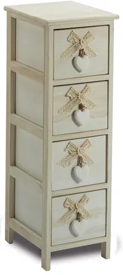 Immagine prodotto di Cassettiera 4 Cassetti 26X32X81 cm in Legno con Cuore