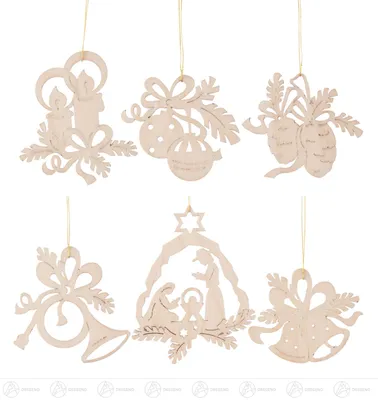 Produktbild von Baumschmuck Behang Weihnachtsmotive (6)  Breite x Höhe ca 6 cmx8 cm NEU
