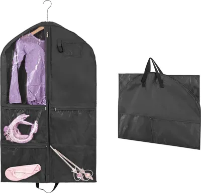Produktbild von Kinderkleidung Tasche mit 5 Taschen,Faltbare Kinder Kleidersack Kurz Kleidungs H?ngeabdeckung fš¹r einfache Organisation fš¹r T?nzer,Auffš¹hrungen,Wettbewerbe,Sch?nheitswettbewerbe,Reisen und mehr
