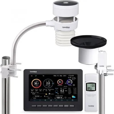 Obrázek produktu pro GARNI 3055 Arcus, Černá, Stříbrná, Bílá, Anemometr (větroměr), Domácí barometr, Vnitřní vlhkoměr, Vnitřní teploměr, Venkovní..., m/s, 1 - 99%, 1 - 99%, 1%