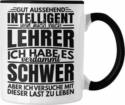 Produktbild von Trendation - Lustiger Spruch Lehrer Tasse Geschenk Abschied Abschiedsheschenk Lehrer Abi Abitur Spruch (Schwarz)