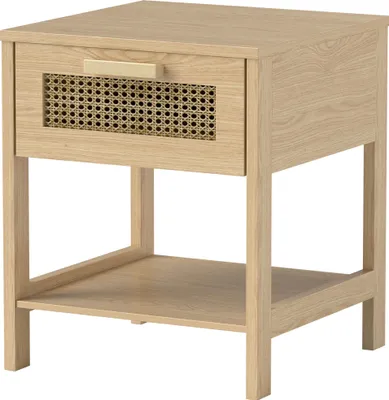 Produktbild von Nachttisch, Nachtschrank, Beistelltisch mit Schublade, MDF 40 x 40 x 48,4 cm