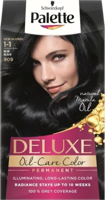 Zdjęcie produktu dla Palette Deluxe Oil-Care Color Farba do włosów z mikroolejkami 909 (1-1) Granatowa Czerń