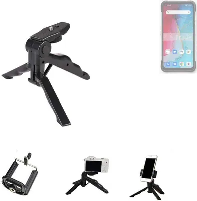 Produktbild von K-S-Trade Stativ Tisch-Ständer Dreibein Handy-Stativ Ständer kompatibel mit Unihertz TickTock-S Mini-Stativ Smartphone Tripod Handy-Stativ aus