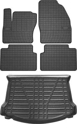 Zdjęcie produktu dla Zestaw dywaników podłogowych i wykładziny bagażnika do Ford Kuga 2008-2012 gumowe TPE czarne 5x
