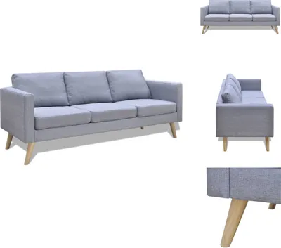 Image de vidaXL Canapé 3 places tissu gris clair - Canapés