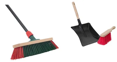 Produktbild von Novaliv Straßenbesen mit Stiel Gartenbesen Kehrgarnitur Elaston Besen Kehrblech (1, Gartenbesen + Kehrschaufel Set Elaston)
