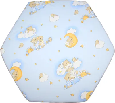 Produktbild von PRIMAWELA Spannbettlaken für Baby Kinder 6-eck Laufgitter Laufstall Matratze 105x120cm 23. Bärchen auf Leitern Blau