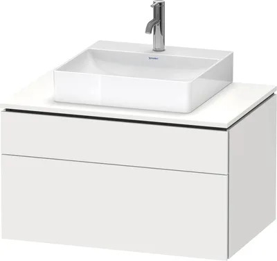 Produktbild von Waschtischunterbau L-CUBE 820x482x550mm we s-matt o ES weiß supermatt ohne Einrichtungssystem