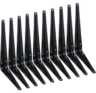 Zdjęcie produktu dla Regał narożny, czarny, 10 sztuk, 30 cm
