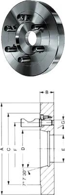 Image de Bride en acier DIN 55029 250 mm KK 6 RÖHM | 4019208078946