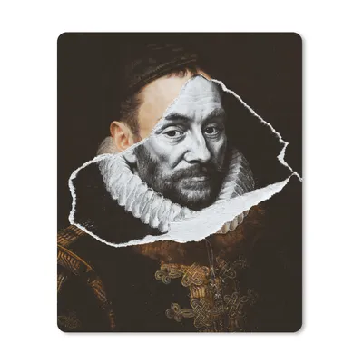 Produktbild von MuchoWow® Mauspad Mousepad Wilhelm von Oranien -Adriaen Thomasz - Schwarz und Weiß 30x40 cm - Mousepads - Maus Mat - Pad - Mausunterlage - Mausmatten