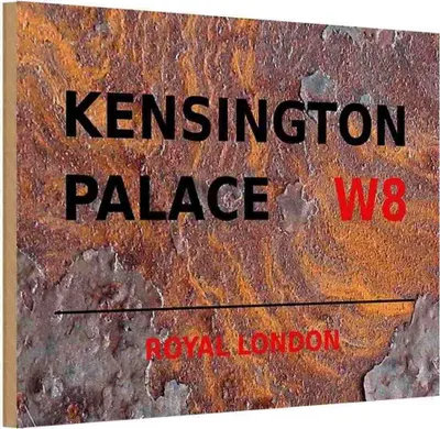 Produktbild von vianmo Holzschild 12x18 cm Royal Kensington Palace W8 England