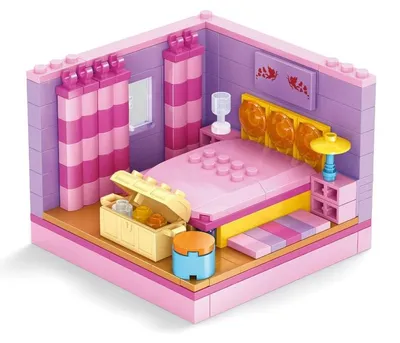 Produktbild von Ausini Mini Zimmer Bausteine Schlafzimmer - 150 Teile - DIY Raum Bausatz ab 7 Jahren