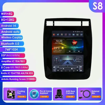 Zdjęcie produktu dla Radio samochodowe Android 13 o przekątnej 9,7 cala, przeznaczone do samochodów Volkswagen Touareg (2011-2017) - z GPS, funkcją Carplay, 8 GB pamięci RAM i 128 GB pamięci ROM