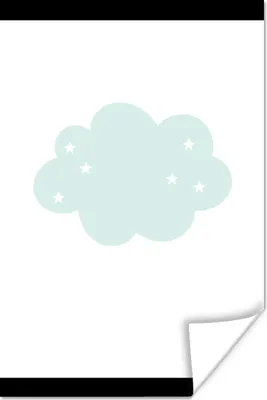 Produktbild von MuchoWow® Poster Wolke - Sterne - Pastell - Kinder - Baby 120x160 cm - Wandbilder