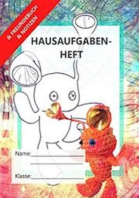 Produktbild von Hausaufgabenheft mit 2 Stundenplänen, Schulferien, Notenübersicht, Freundeseiten und Ausmalbild