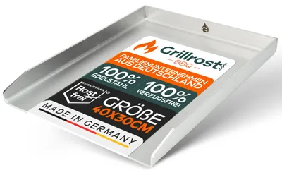 Produktbild von Edelstahl Grillplatte | Plancha 40x30cm - Universalgröße | 4mm Massiv -  Germany