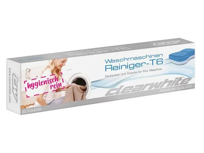 Produktbild von clearwhite Waschmaschinen-Reiniger-T6, 6 Tabs, Waschmaschine, Tablet, Fettentferner, 175 mm, 50 mm, 23 mm
