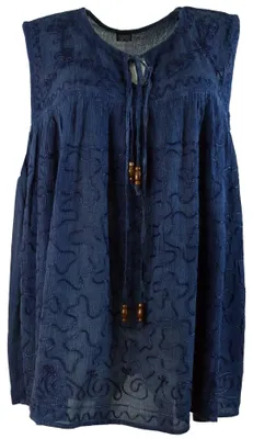 Produktbild von Blusentop Boho Chic, Hippie Bluse - Blau, Damen, Viskose, Blusen & Tunikas