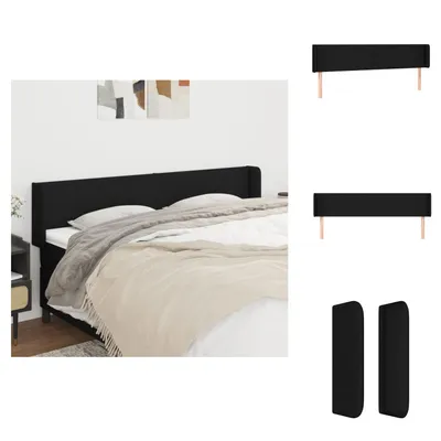 Produktbild von vidaXL Kopfteil mit Ohren Schwarz 203x16x78/88 cm Stoff -  Kopf- & Fußenden