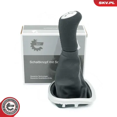 Produktbild von Schaltknauf für 5-Gang Getriebe, aus Leder und Chrom, mit 12 mm Schalthebel-Durchmesser