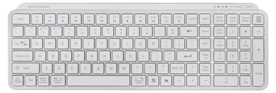 Produktbild von Mars Gaming MK-SILENKEYS, Kabellos, RF Wireless + Bluetooth, Scherenschalter, QWERTY, Weiß