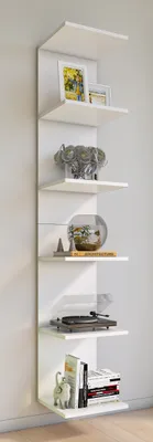 Produktbild von Lazas Regal wandhängend 5 Ablagen weiß.