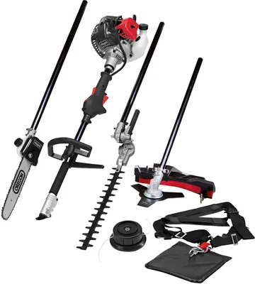 Produktbild von Scheppach 4in1 Benzin-Multifunktionsgerät MT33P Rasentrimmer Motorsense Heckenschere Hochentaster | 900 W 2-Takt Motor mit 32,6 cm³ Hubraum