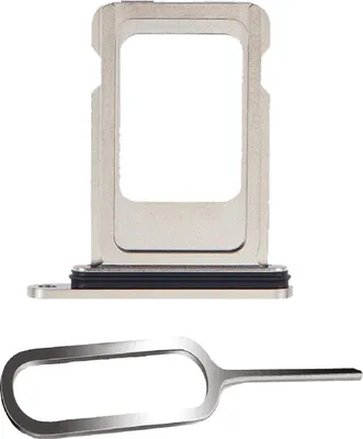 Produktbild von iPHONE 15 PRO / MAX SIM KARTEN HALTER TRAY ADAPTER FACH STECKER SLOT CARD + NADEL WEISS