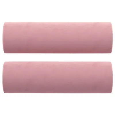 Obrázok produktu pre vidaXL Dekoračný vankúš 2 ks Ružový Ø15x50 cm Zamatový