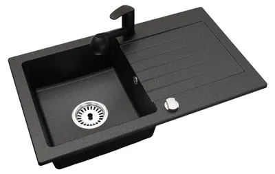 Produktbild von Faizee Home Alisha Granitspüle 75x44 cm mit Armatur Küchenspüle Set