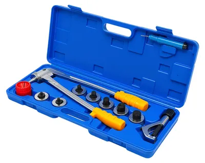 Immagine prodotto di Kit per la formatura e l'espansione di tubi HVAC - CT-312 - 7 teste espandenti da 10 a 28 mm - strumento manuale per l'espansione - con tagliatubi e sbavatore - per tubi in rame/alluminio/acciaio