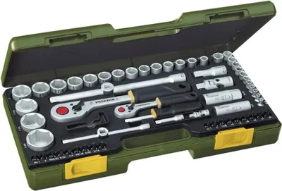 Obrázek produktu pro Proxxon Steckschlüsselsatz, Komplettsatz mit 1/4'' und 1/2''-Umschaltratsche