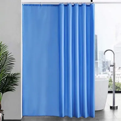 Obrázek produktu pro Sprchový závěs z polyesteru odolný proti plísním, vodoodpudivý, modrý, extra dlouhý, 200 x 240 cm.