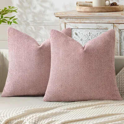 Immagine prodotto di Solidchoice - Set di 2 federe in velluto rosa, 40 x 40 cm