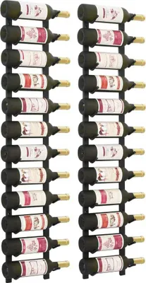 Produktbild von Wand-Weinregale für 12 Flaschen 2 Stk. Schwarz Eisen , Weinregale Design 2024