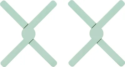 Produktbild von Krumble Topflappen - Faltbarer Silikon-Topflappen - Pfannenuntersetzer - faltbar - 2er Set - Grün