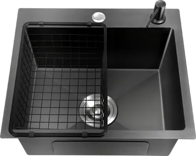 Produktbild von Edelstahlspüle, geräumige Einzelbecken, benutzerfreundliches Design, schwarz