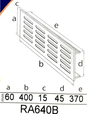 Produktbild von Aluminium dunkel Braun Lüftungsgitter 60 x 400 mm Sokkelgitter Heizungsgitter