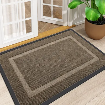Image de Deurmat - Tapis antidérapant en caoutchouc - 80 x 120 cm - Marron