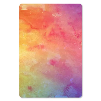 Produktbild von MuchoWow® Mauspad Mousepad Aquarell - Rosa - Orange - Lila 18x27 cm - Mousepads - Maus Mat - Pad - Mausunterlage