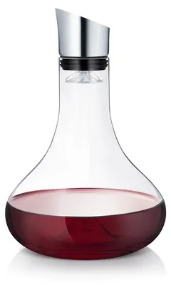 Produktbild von Dekantierkaraffe Weinkaraffe - Glas und Edelstahl - 26,5 x 18 x 18 cm - Mit Filter
