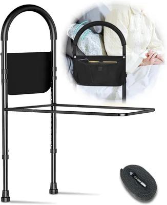 Produktbild von Bett Aufstehhilfe Bettgriff, Bettgitter für Senioren mit Lagerung Tasche, Höhenverstellbarer Haltegriff bis 150kg Belastbar - Sicher und Stabil