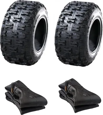 Produktbild von 2X Schlauch + 2X Reifen 4.10-6 P5016 Reifen für Rasentraktor Schneefräse Quad Kinderquad Schneeräumer Aufsitzmäher Rasenreifen Rasenmäherreifen in der Größe 4.10-6 NEU